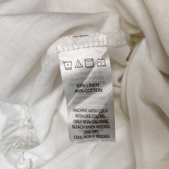 Saks Fifth Avenue Linen Cotton White Tiered Pull On Tiered Maxi Skirt XL Coastal - Picture 6 of 8